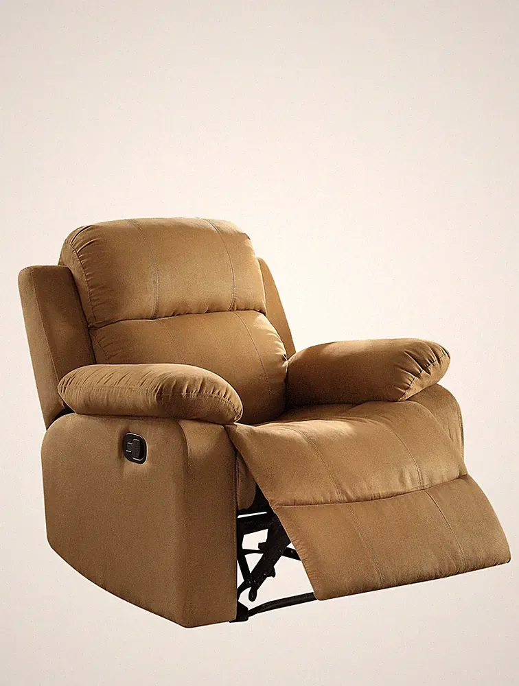 36" X 36" X 41" Brown Microfiber Recliner